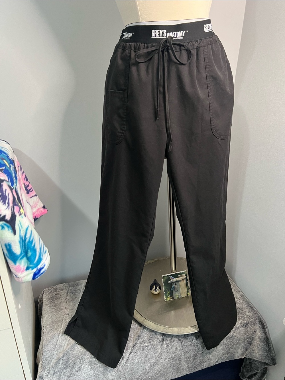 Grey's Anatomy by Barco Size L Active Black Elastic Waist Scrub Pants